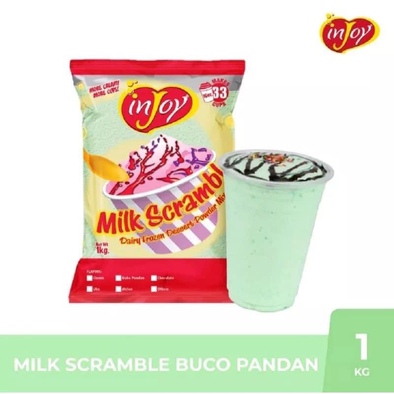 inJoy Ice Scramble Powder Mix 1kg (Classic,Chocolate,Melon,Buco Pandan,Ube,Mango) Shopee
