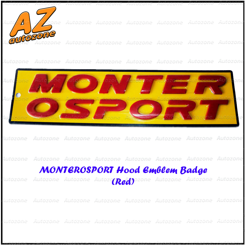 MONTEROSPORT Hood Emblem Badge for Mitsubishi Montero Cars (Red Color ...