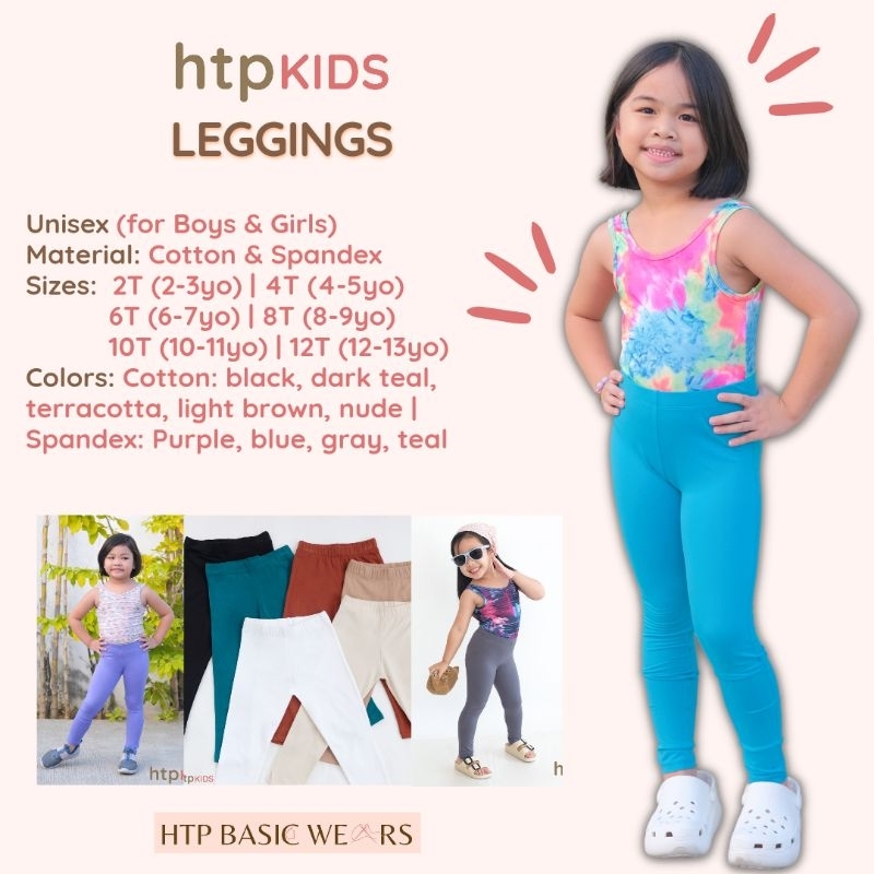 HTP Kids Leggings for 2-13yo (Cotton & Spandex) | Shopee Philippines