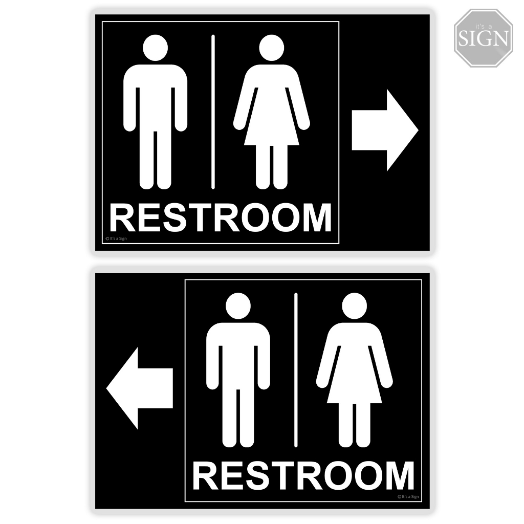 Restroom Toilet This Way Right Left Laminated Signage A4 Size