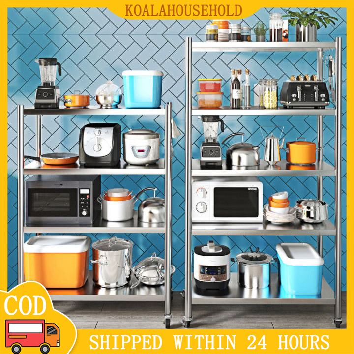 Kitchen Rack Organizer Shelf Thicken Stainless Steel Storage Rack ...