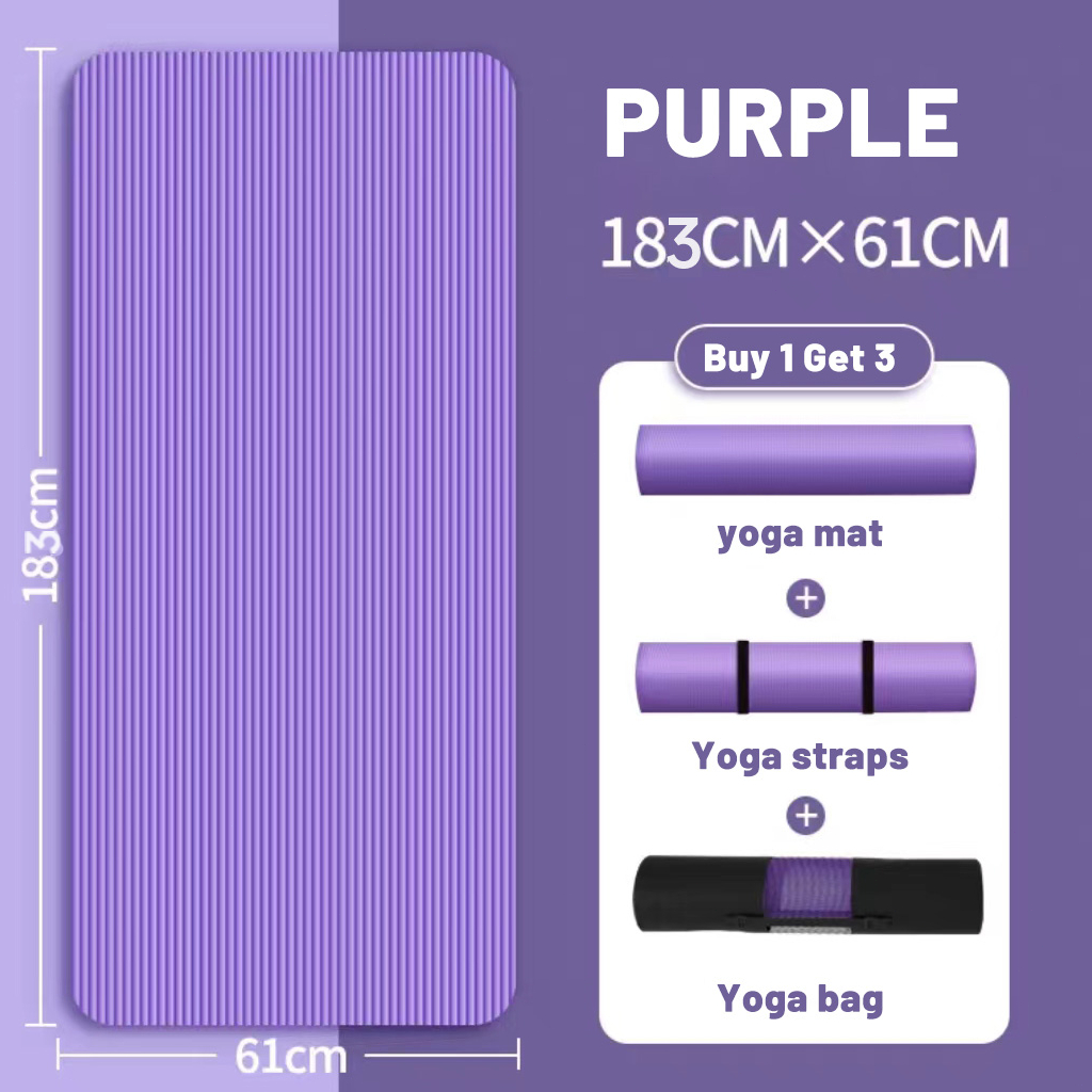 15mm Yoga Mat Exercise Pad Thick Non Slip Mat Fitness Mat Thicken Cooperate With Equipment