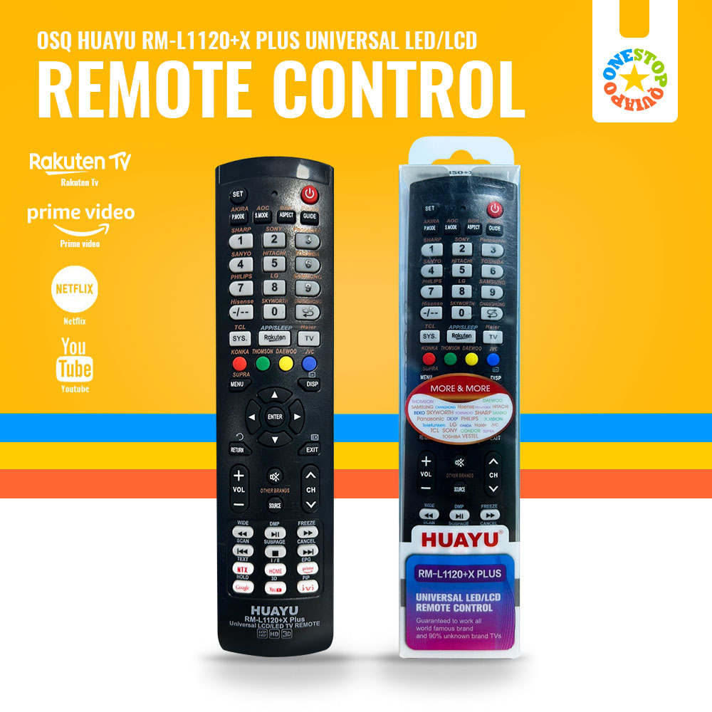 OSQ HUAYU RM-L1120+X Plus Universal TV Remote Control | Shopee Philippines