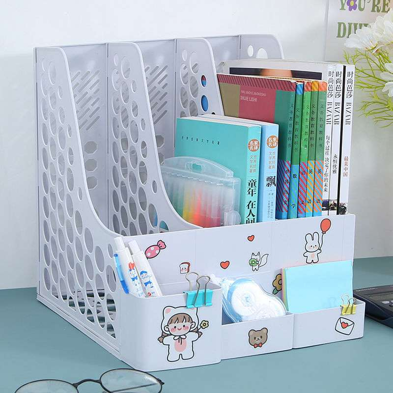 Desktop File Column Oblique Insertion Storage Box Document Holder Desk ...