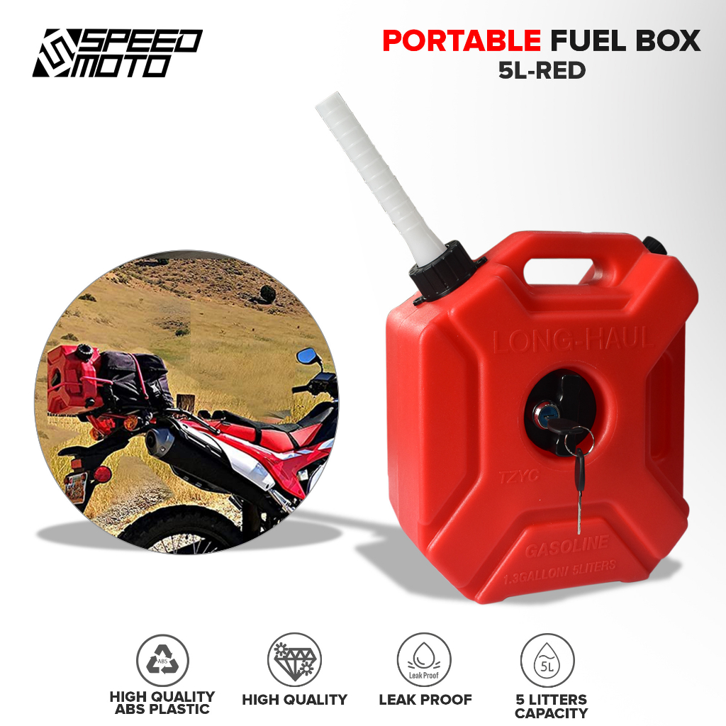 PORTABLE FUEL BOX 5L OIL TANK BACKUP/FUEL OIL CONTAINER WITH LOCK AND