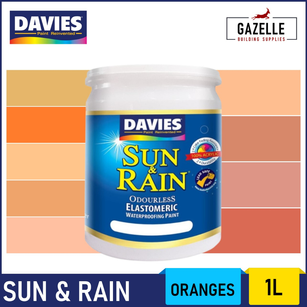 Davies Sun & Rain Acrylic Elastomeric Paint - Oranges 1L | Shopee ...