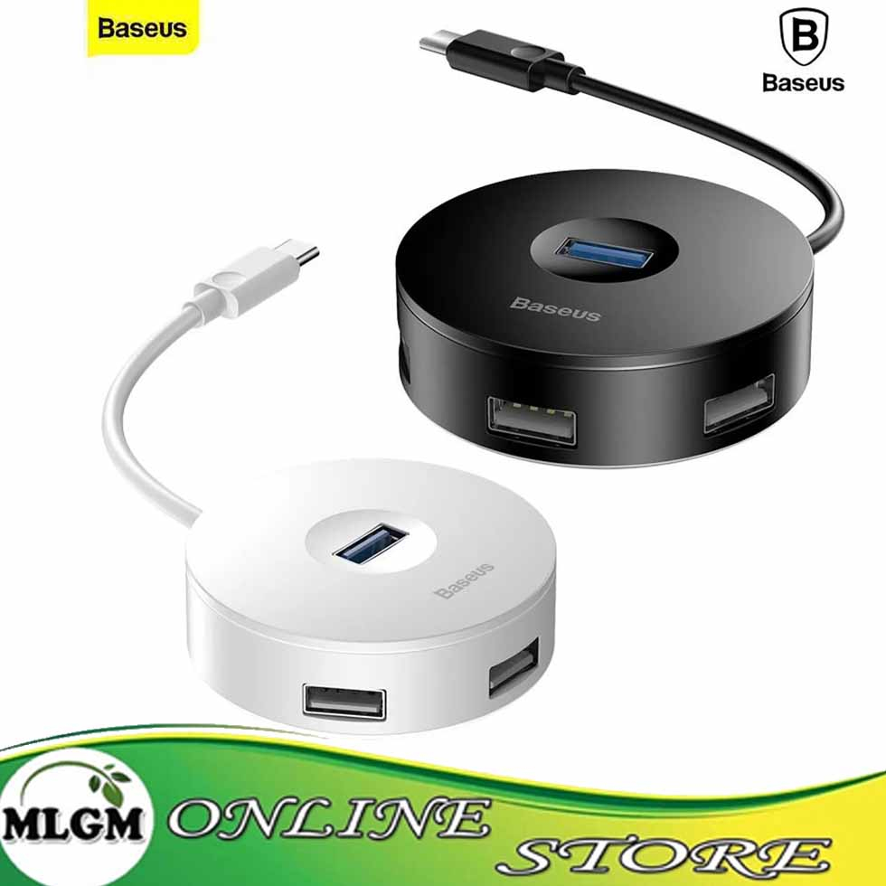 BASEUS ROUND BOX 4-PORT USB 3.0 HUB WITH MICROUSB POWER SUPPLY | Shopee ...