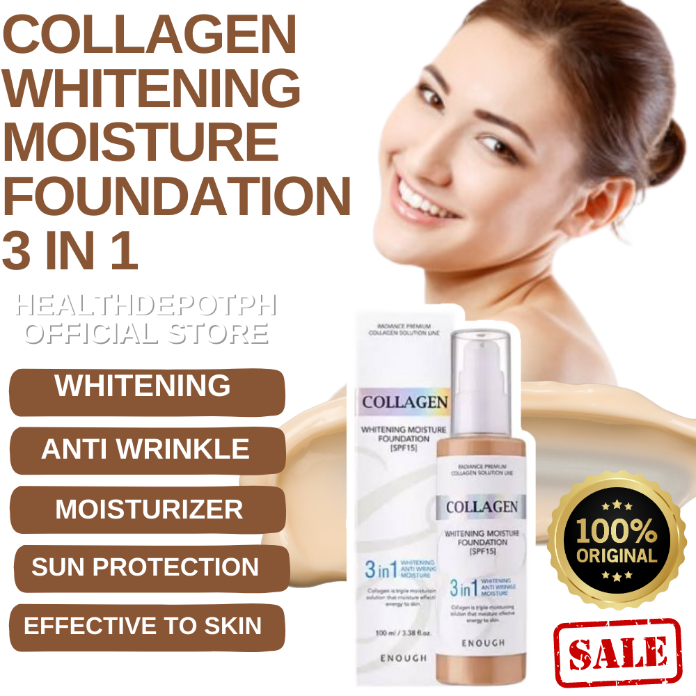 3in1 Collagen Whitening Moisture Foundation SPF 15 Easy to Blend Sun ...