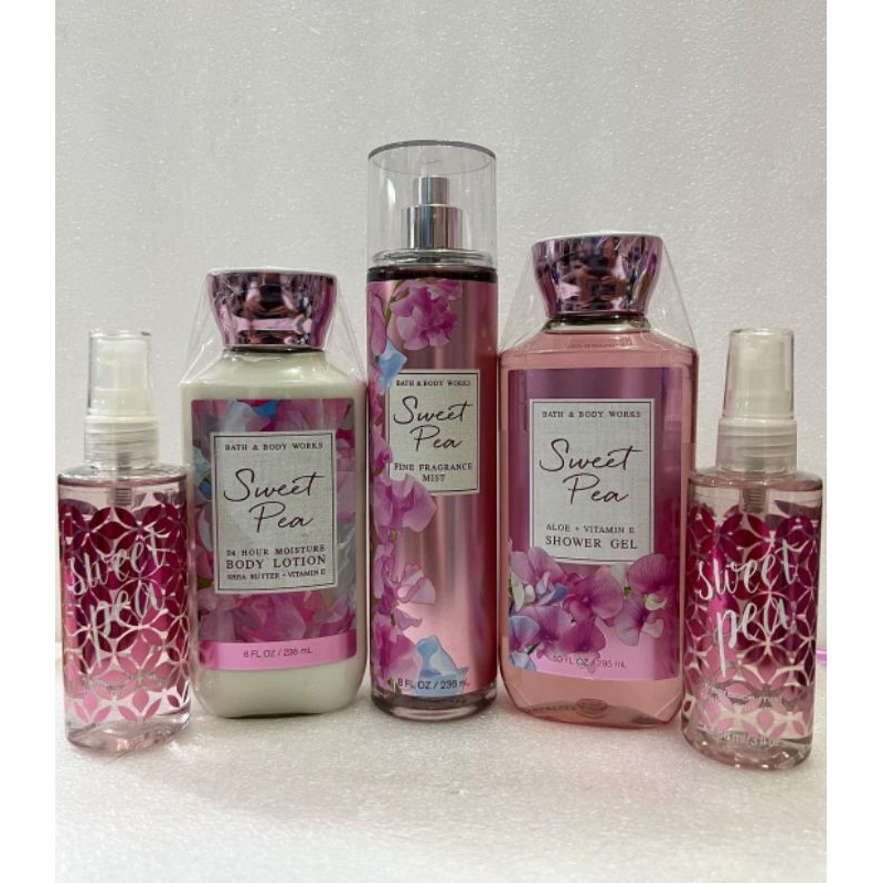 Bath & Body Works Sweet Pea Mist, Lotion, Shower Gel 236ml | Shopee ...