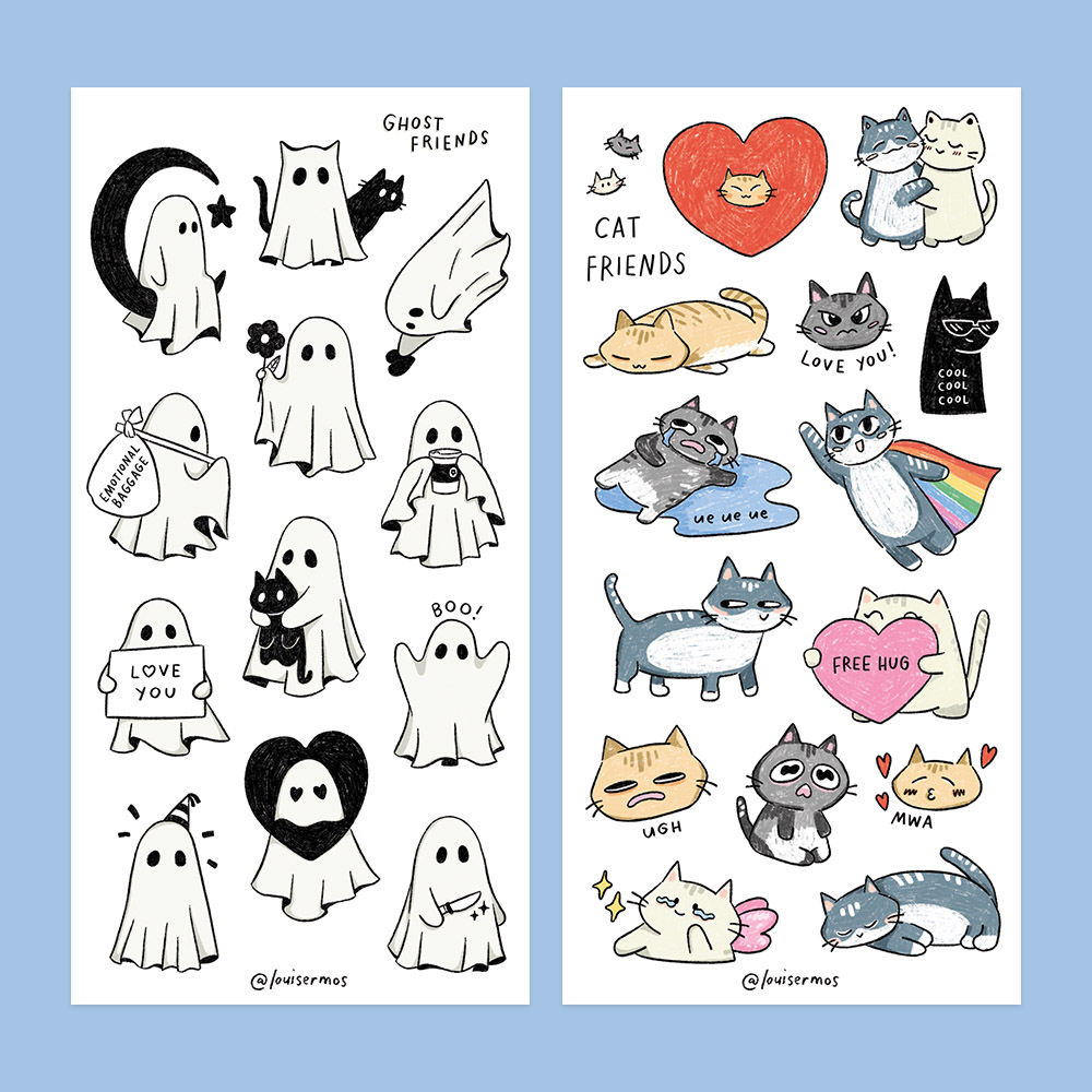 Character Friends Peel-off Sticker Sheets Waterproof Vinyl Glossy ...