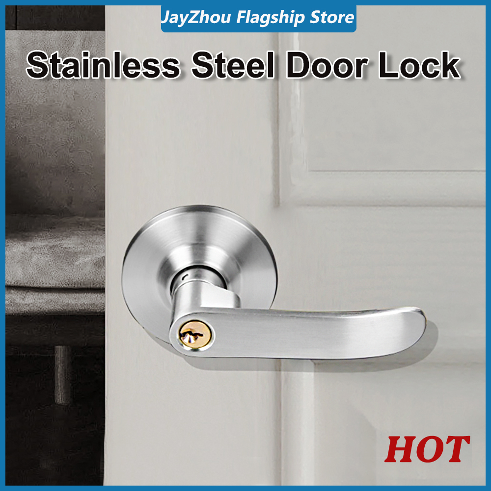 Mute Door Knob Lock Set Lock 3 Keys Inclued Lockset Stainless Steel ...