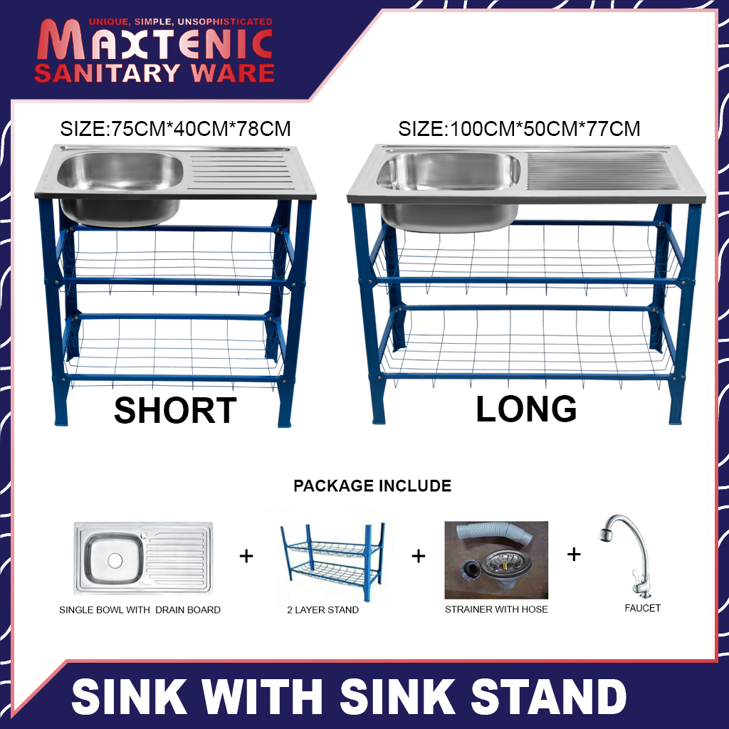 304 Stainless Steel Sink With Sink Stand/sink with faucet SIZE75CM