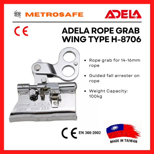 Adela Rope Grab H2707 H6706 H8706 Wing Clip Ordinary Type 16mm Lifeline ...