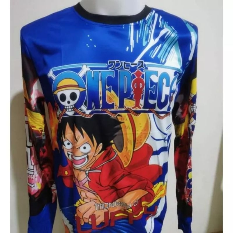 one piece Luffy long sleeve jersey pang motor | Shopee Philippines