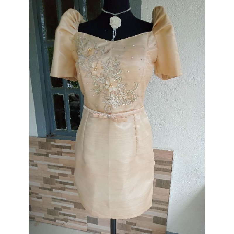 mestisa midi with belt pinya organsa Modern Filipiniana | Shopee ...