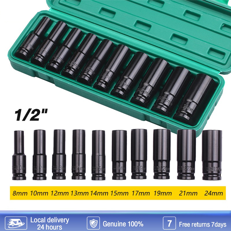 10Pcs Set Electric Wrench Socket Hex Socket Set Suitable for Electric ...