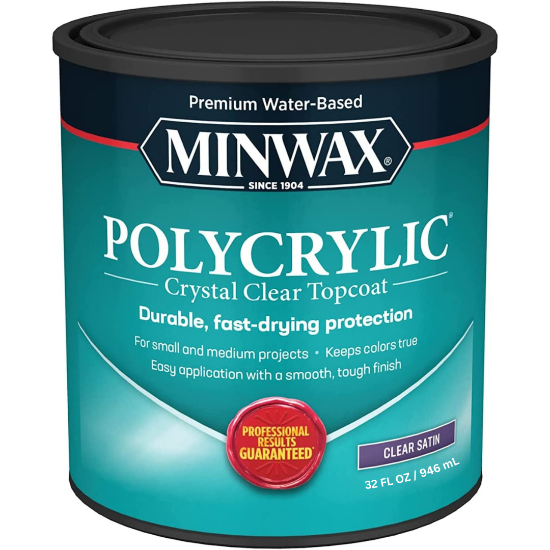 Minwax Polycrylic Crystal Clear Top Coat Durable FastDrying Protection