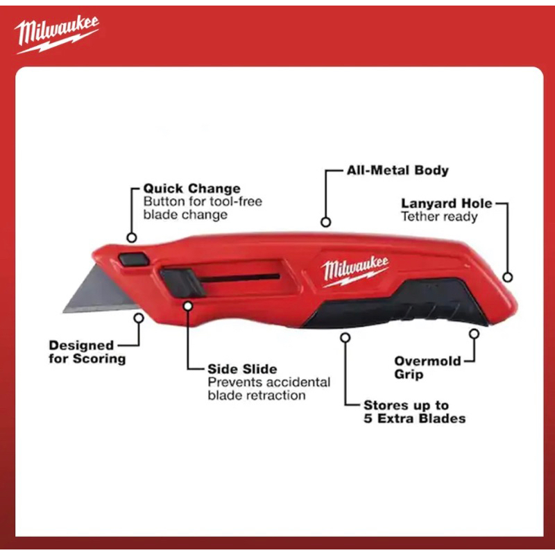 Milwaukee Heavy Duty Side Sliding Utility Knife (Model 48221510