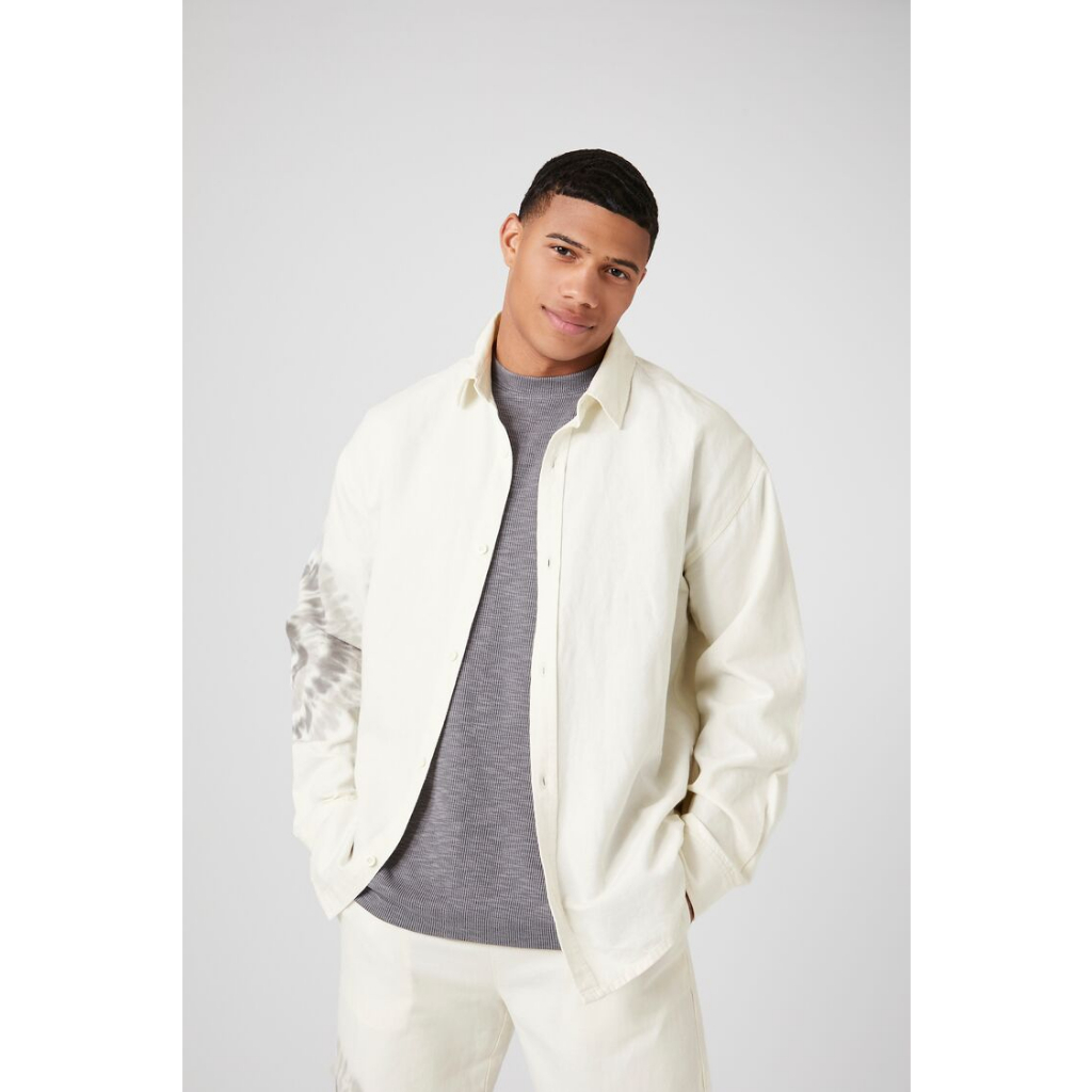 Forever 21 Men's TieDye LongSleeve Shirt Shopee Philippines