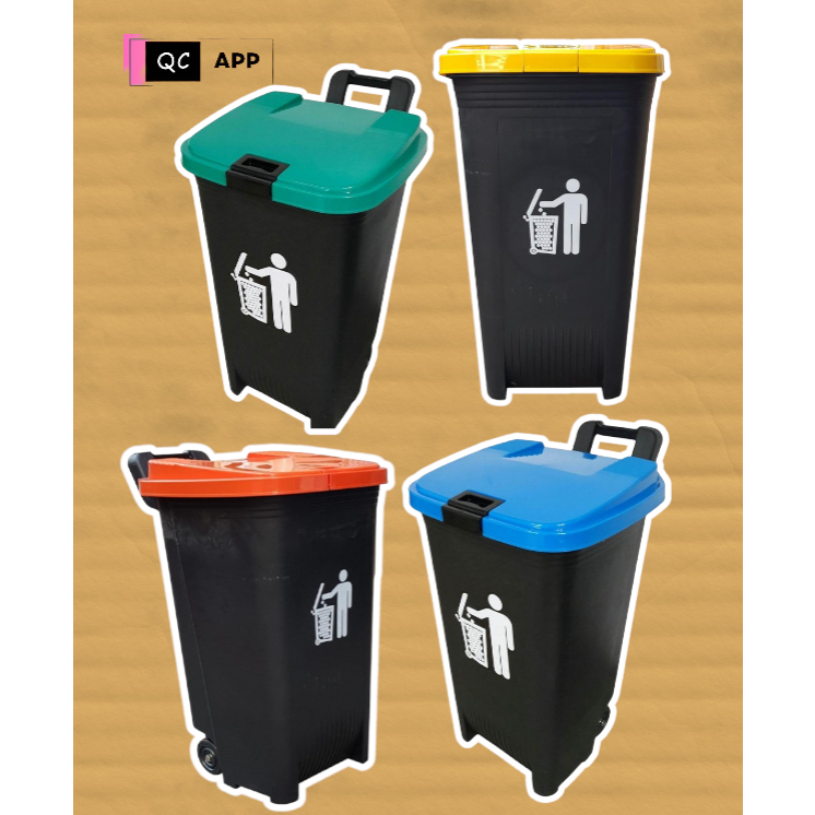 (2100) 80L OROCAN Trash bin Trash Can with Wheels and lock basurahan