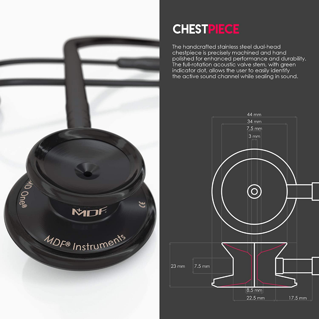 MDF MD One Stethoscope MDF777-BO (All Black) | Shopee Philippines