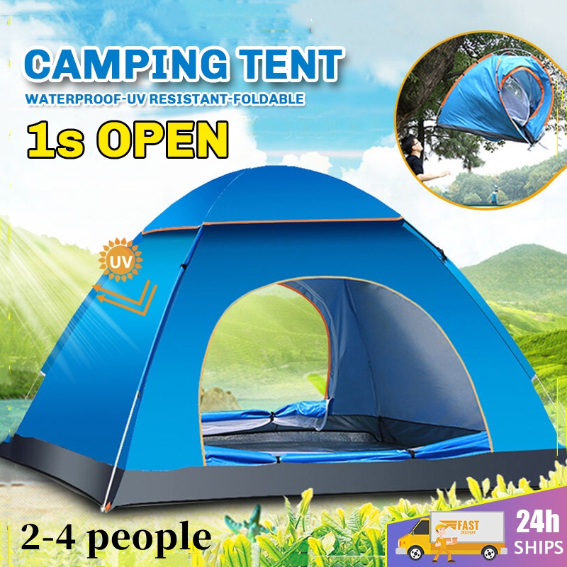 Waterproof Automatic 45 Person Outdoor Camping Tent Two Doors Double