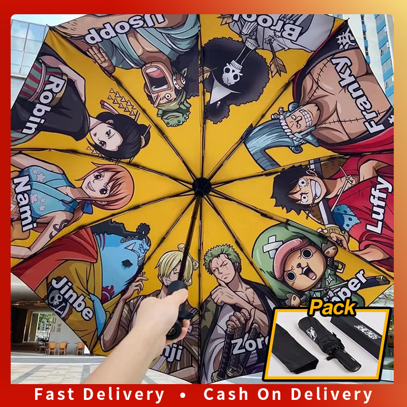 one piece umbrella Anime Cartoon Sun Umbrella automatic umbrella uv