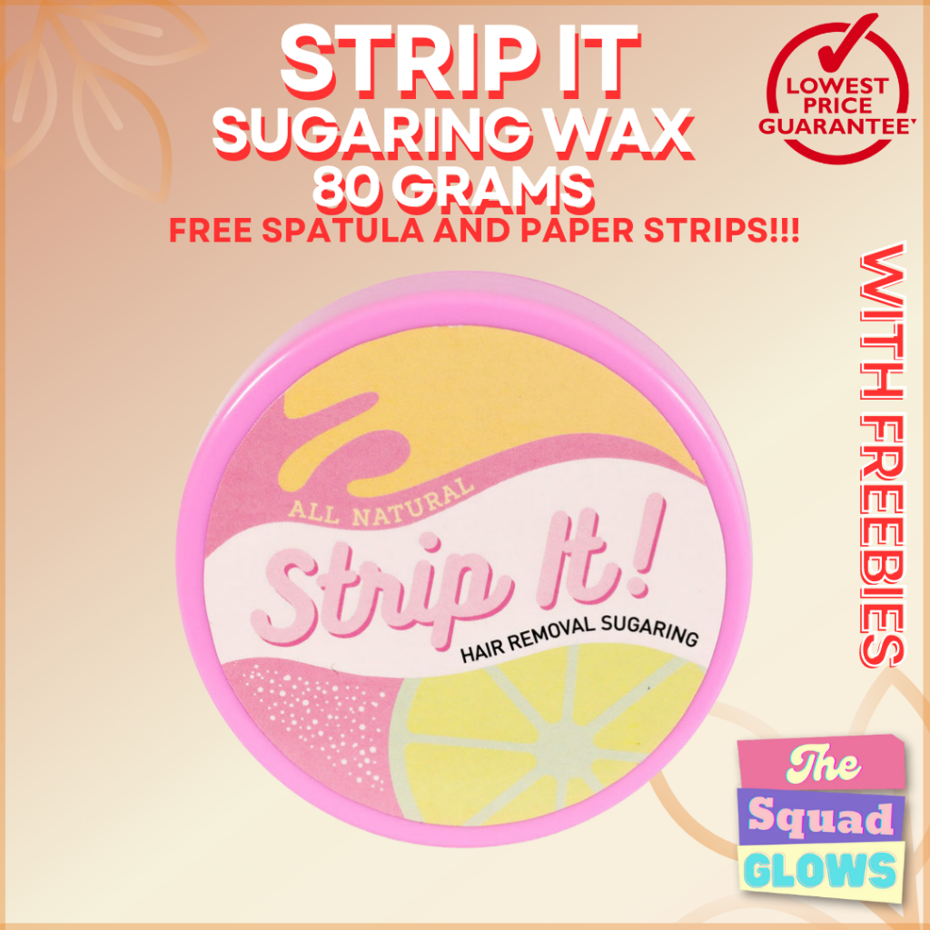 Strip It Hair Removal Sugaring Cold Sugar Wax 80g kit 100 All Natural w/ strip & spatula
