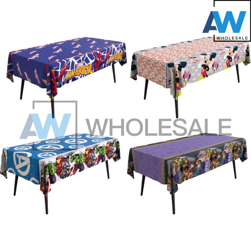 PS391 [1 pc] Disposable Characters Tablecloth Plastic Table Cover Kids