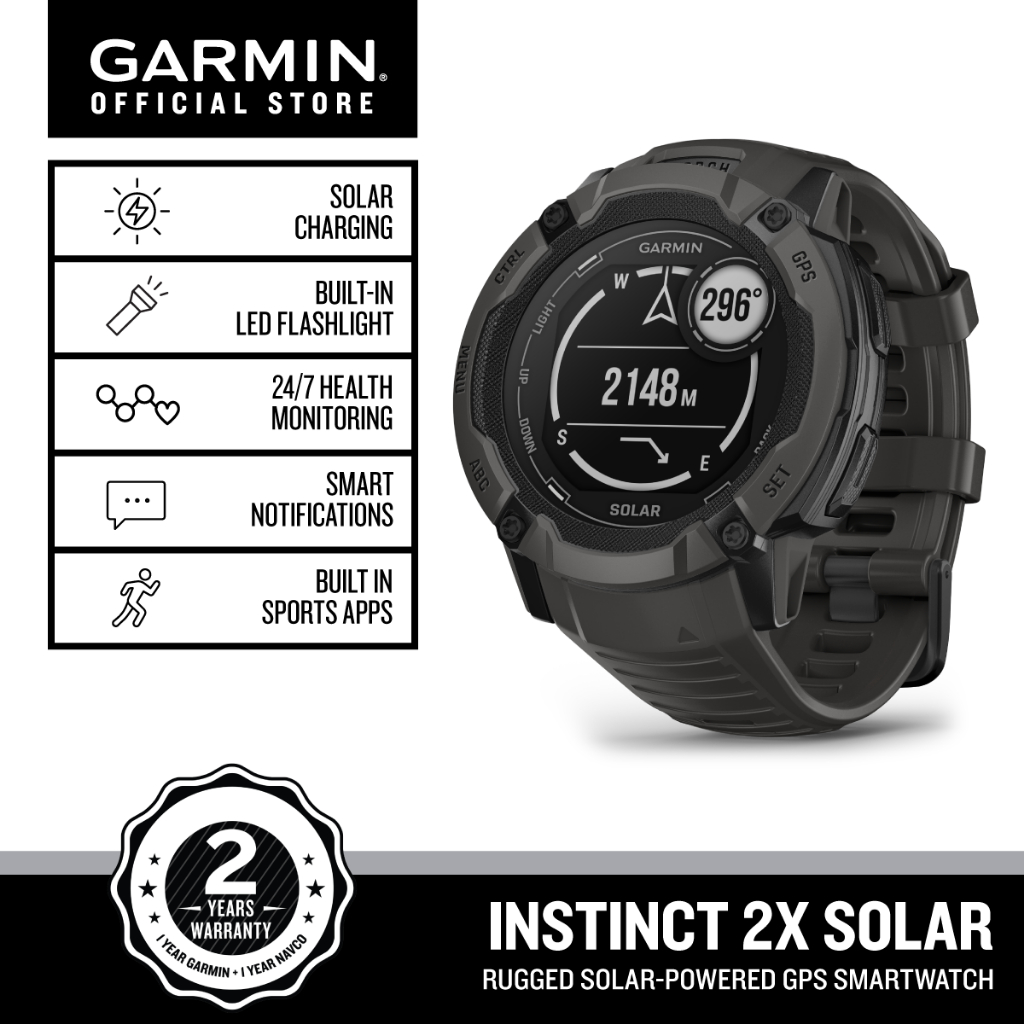 Garmin Instinct 2X Rugged Solar Powered, Outdoor Fitness, GPS