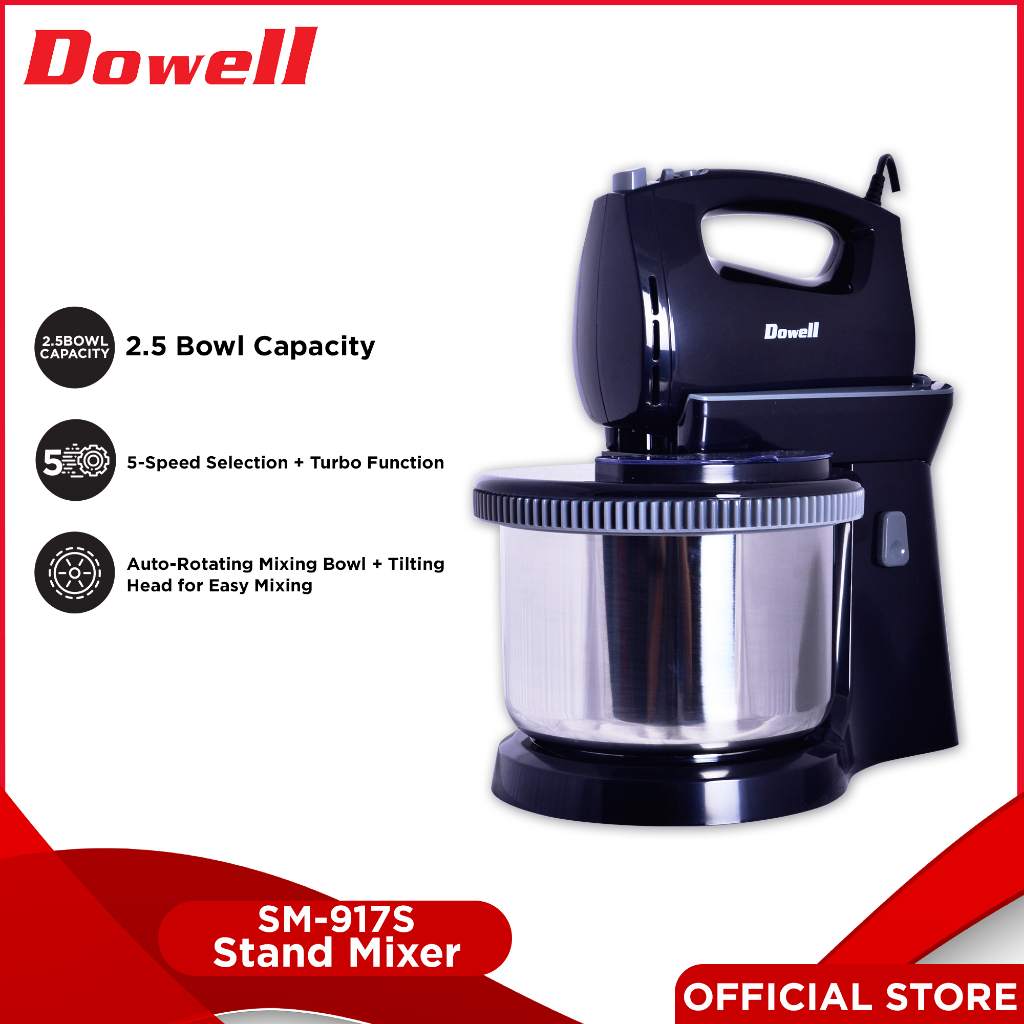 Dowell SM917S Hand Stand Mixer with Stainless Bowl (Black) Shopee Philippines