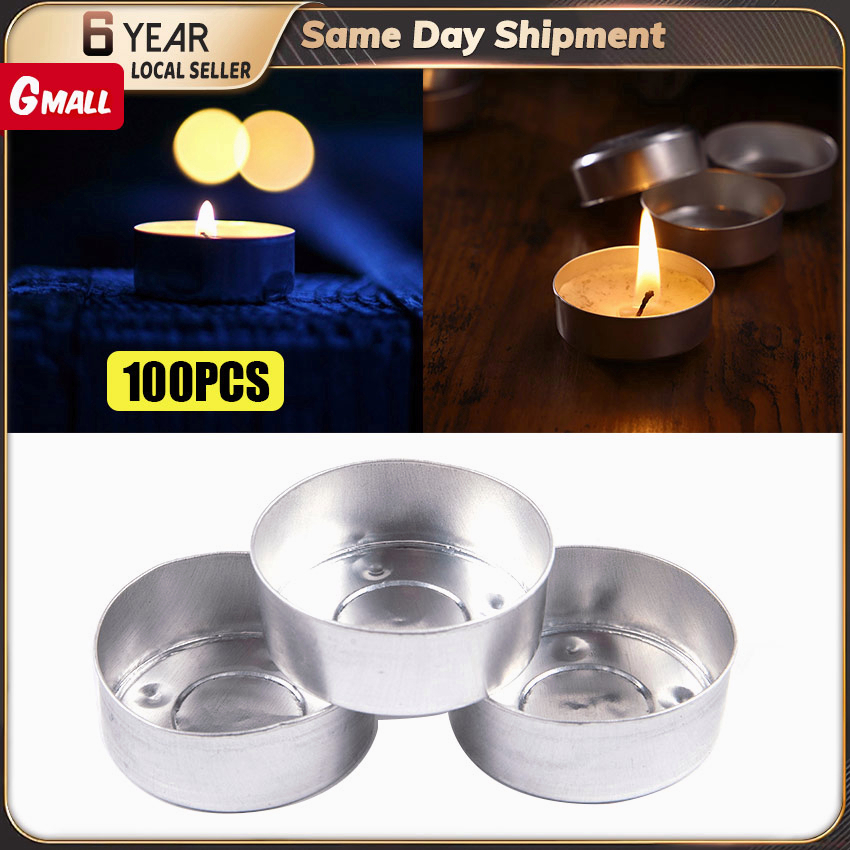 100PCS Metal Tea Light Holder Cups for DIY Wax Container Candle Making ...