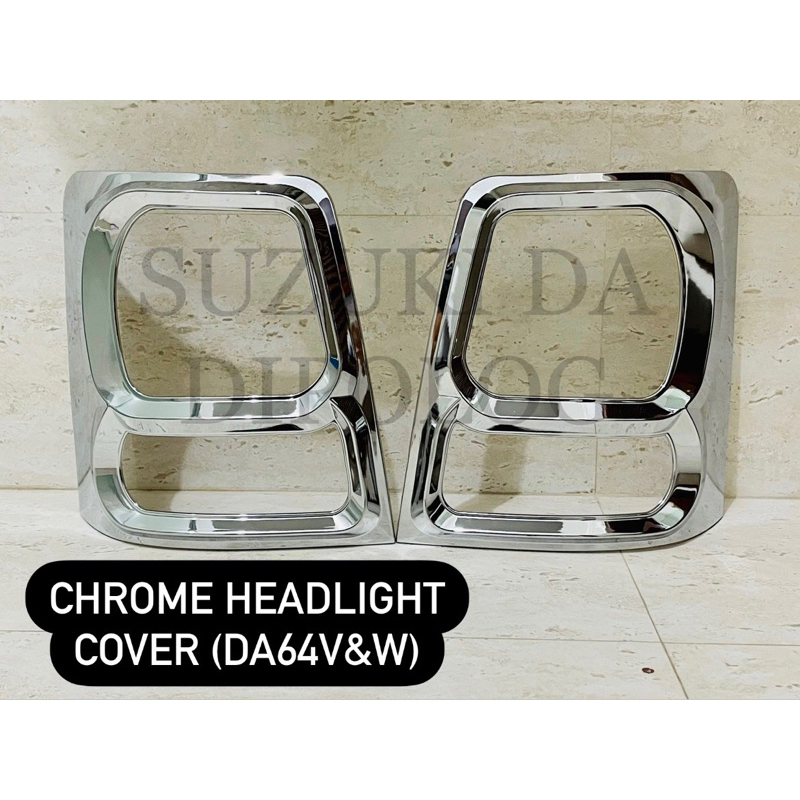 Chrome Headlight Cover Set For Suzuki Every DA64V & DA64W with 3M Tape