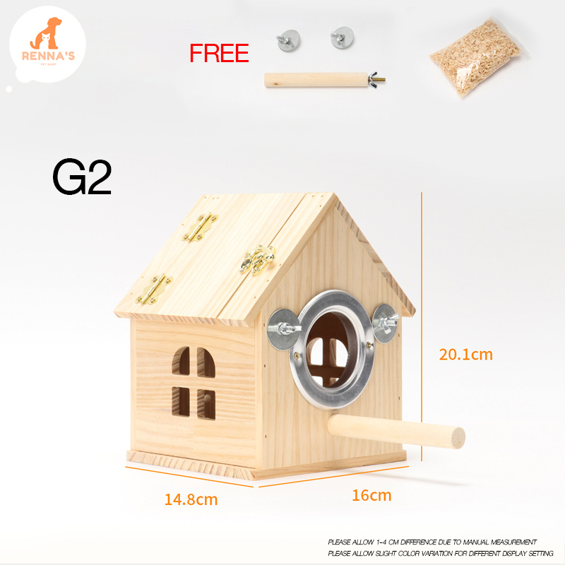 Renna's Bird Wooden Cage For Bird Cage Parrot Circular Cage Anti Splash ...