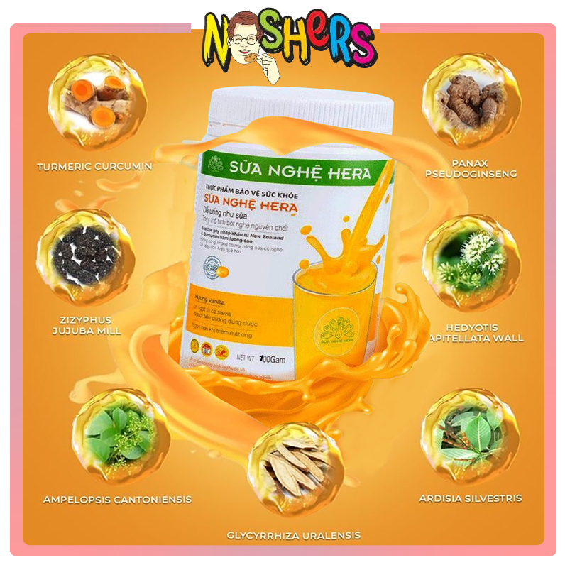 Noshers Hera Nano Curcumin Milk 100g/500g Good for Stomach Pain, Peptic