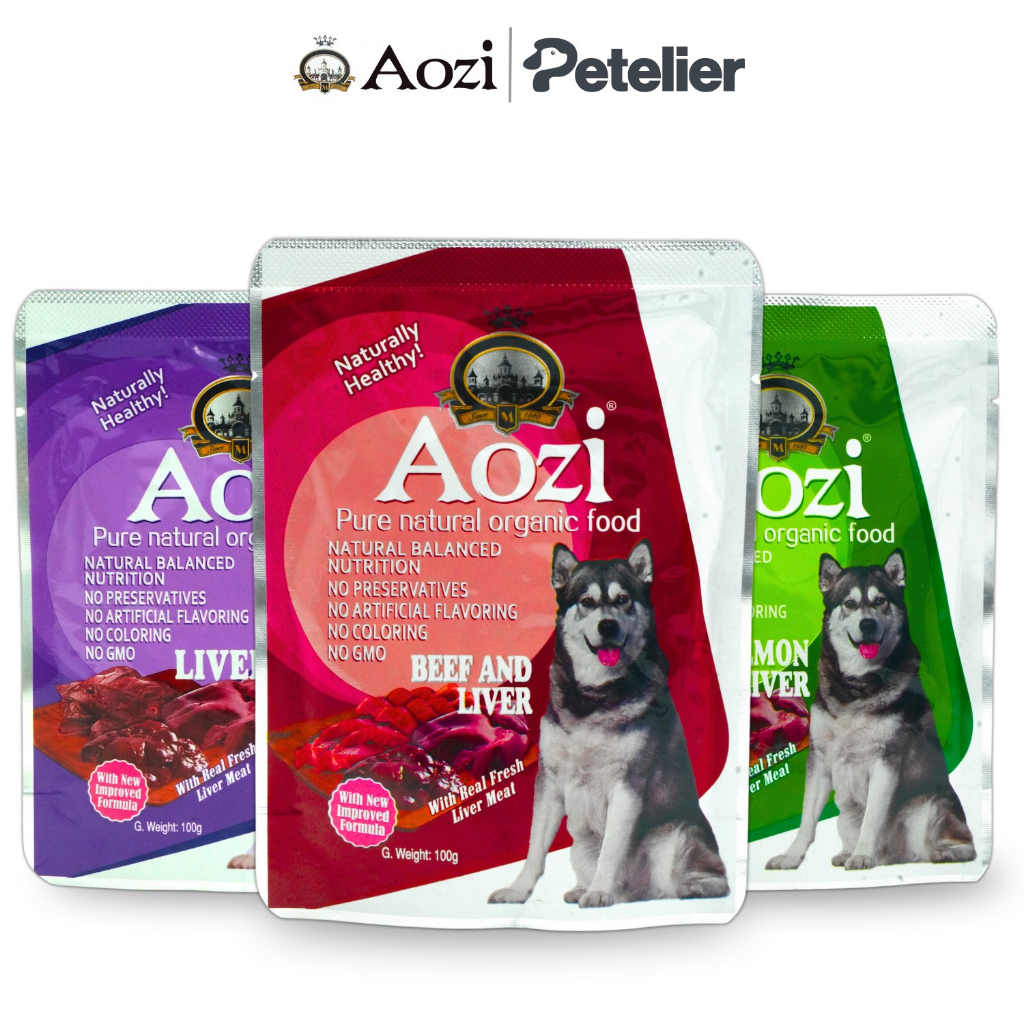 Aozi Organic Wet Dog Food in Pouch 100g for Adult/Puppy Shopee