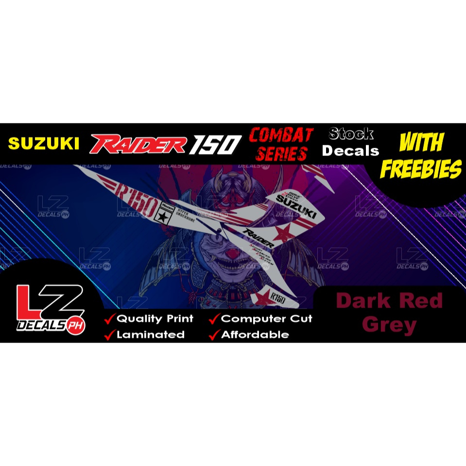 Suzuki Raider 150 (Combat Series) Decals / Stickers with Freebies ...