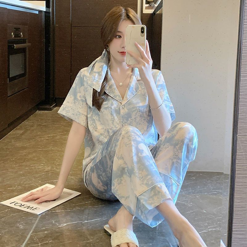 WAN Korean Cute Cotton Printed Pajama Set Sleepwear Terno For Women COD