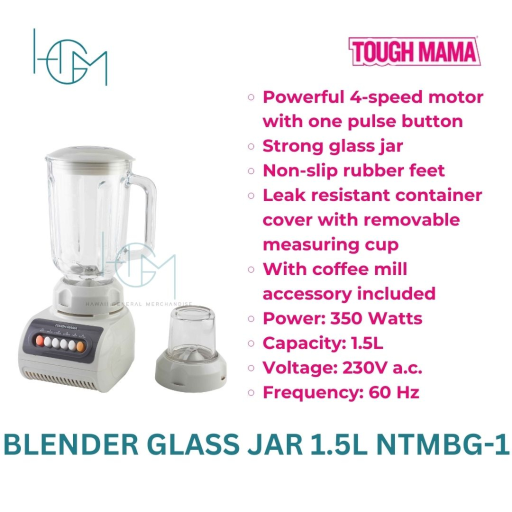 1.5L Glass Blender - Tough Mama Appliances