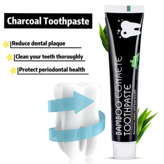 【White/Black】CONAETE Bamboo Charcoal Teeth Whitening Black Toothpaste ...