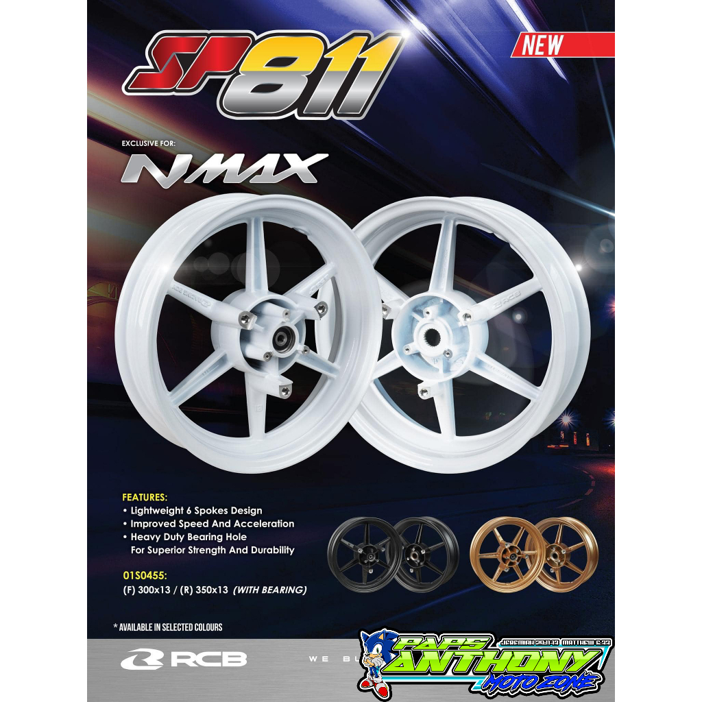 RCB MAGS RB6 NMAX V2 R13 6SPOKES SP811 PLUG PLAY FREE BEARING