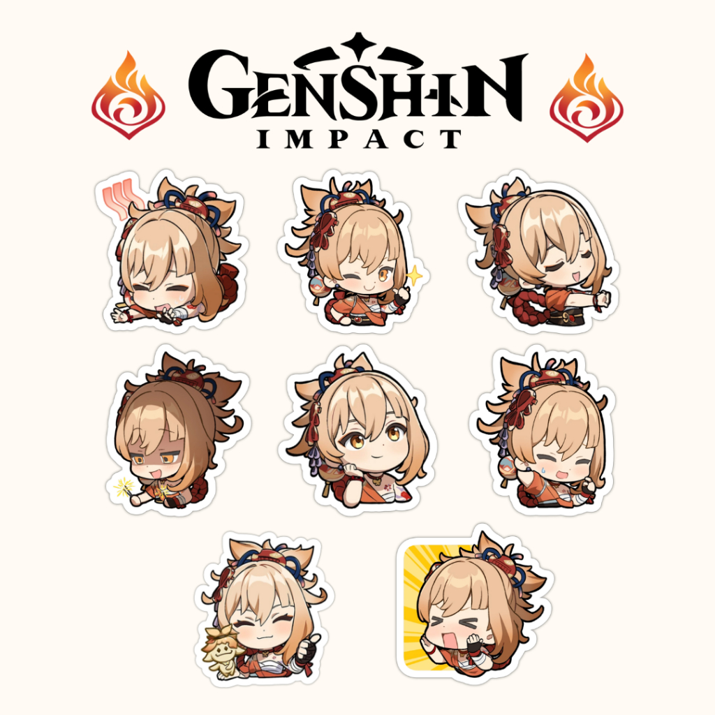 Genshin Impact Yoimiya Emoji Sticker Set (8pcs) | Shopee Philippines