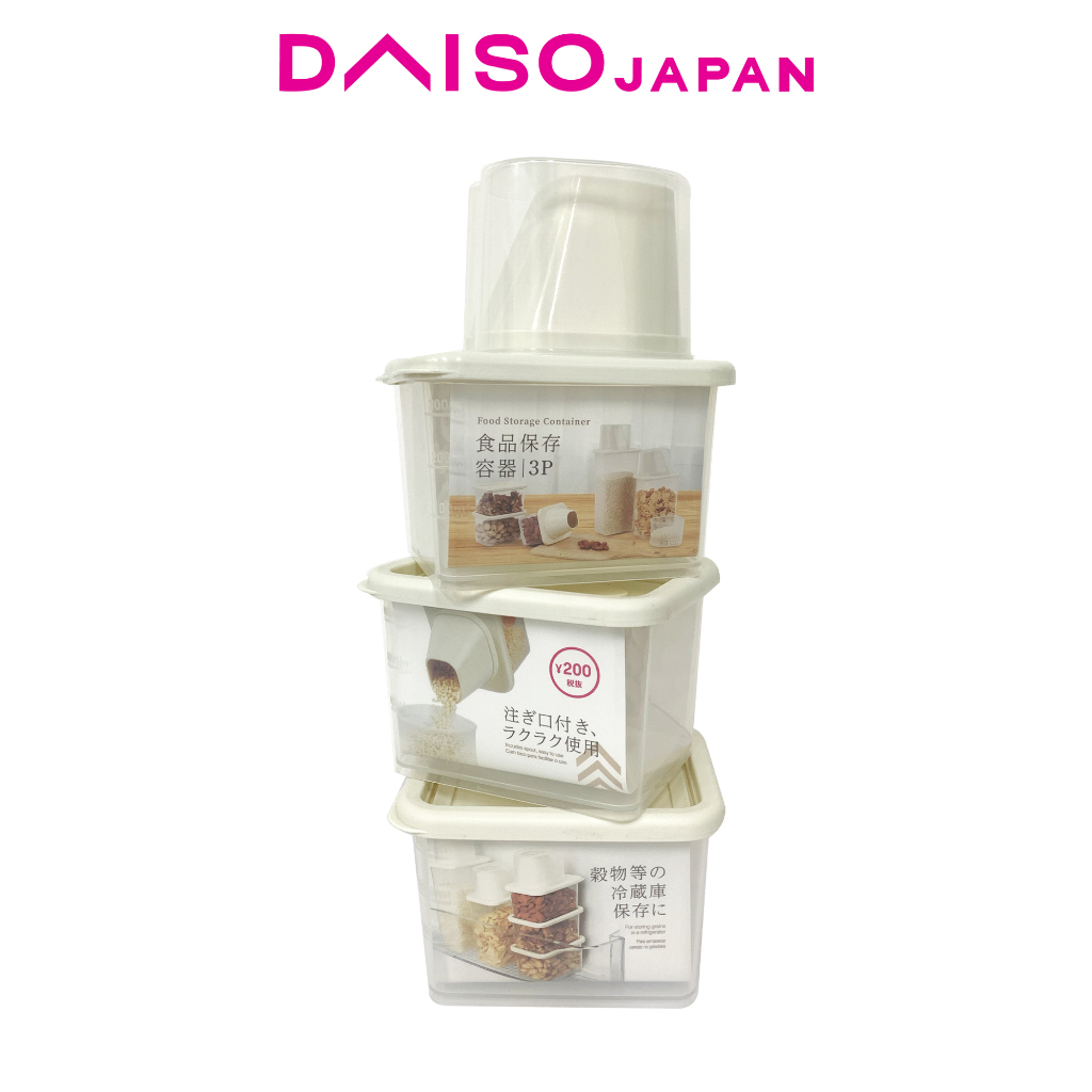 Daiso Grain Storage Food Container (3 pieces) Shopee Philippines