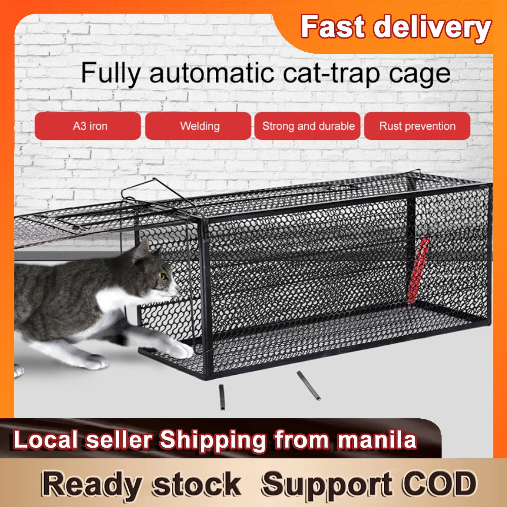 Automatic Cat Trap Cage Cat Catching Artifact Catch Wild Cat Stray Cat Rescue Cage Shopee