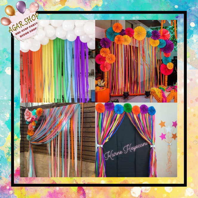 Agar.Shop 12 Rolls Crepe Paper Party Backdrop Birthday Wedding ...