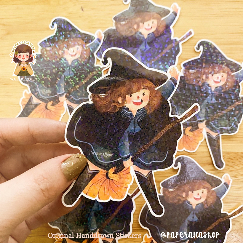 Basic Happy Witch Stickers, Halloween Stickers, Waterproof Stickers ...