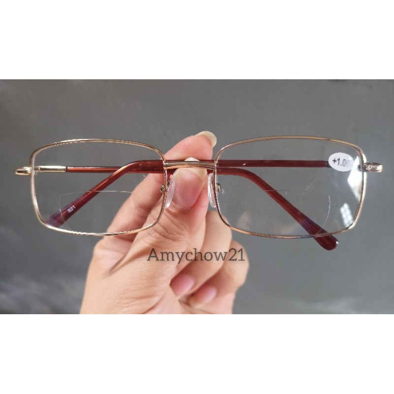 DOUBLE VISTA READING EYEGLASSES WITH FREE CASE AND WIPER LOOK NEAR AND
