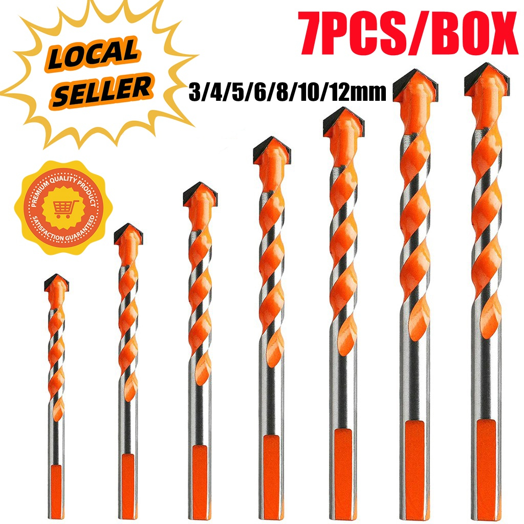 5/7PCS Alloy Triangle Overlord Drill Bits Tile Cement Wall Marble ...