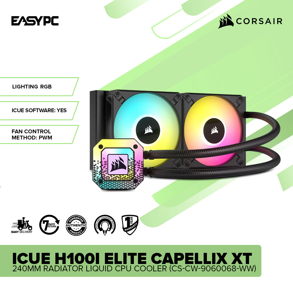 EasyPC| CORSAIR iCUE H100i ELITE CAPELLIX XT 240MM RADIATOR cpu liquid ...
