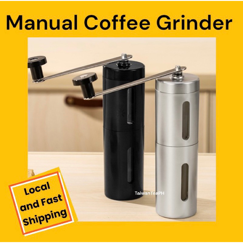 Black or Silver Portable Coffee Bean Grinder Outdoor Camping Manual